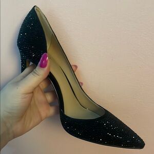 INC International Concepts Black Heels Sleek Patent Pumps